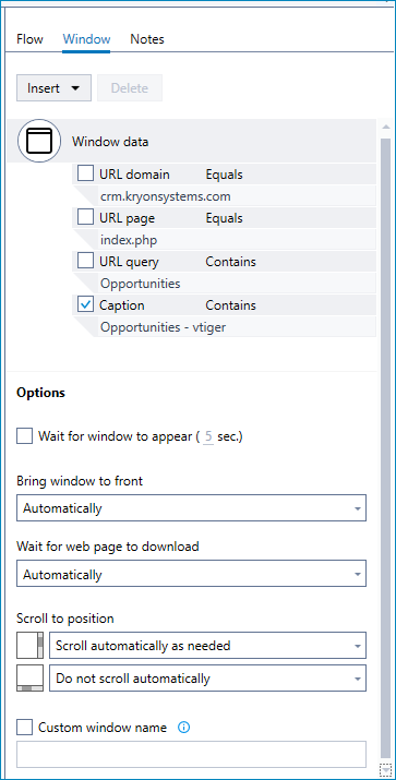 Window Properties for Web Applications