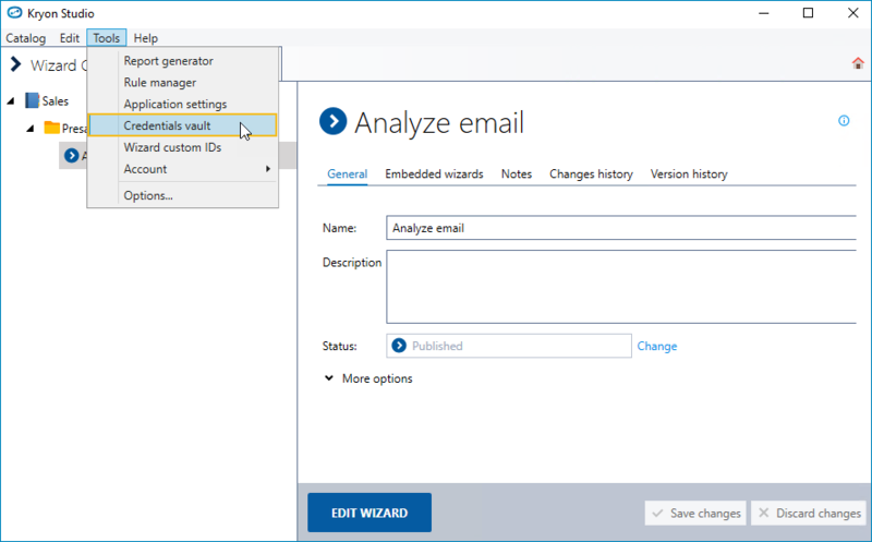 Accessing the Credentials Vault