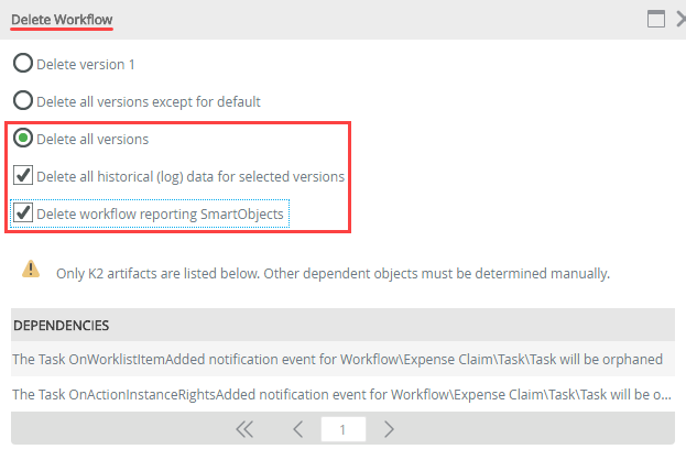 Delete Workflow Versions