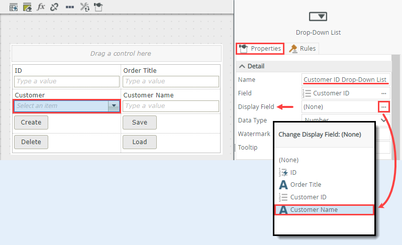 Select Display Field Value