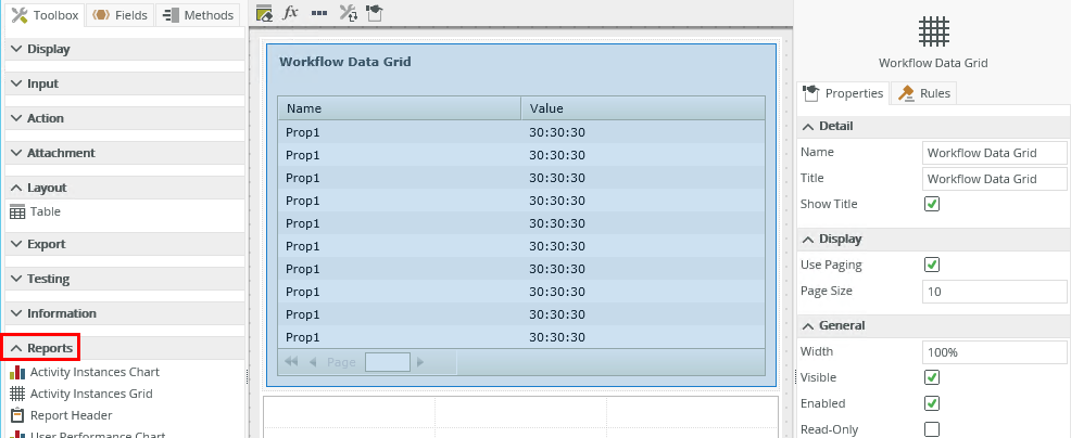 Workflow Data Grid Control(Report)