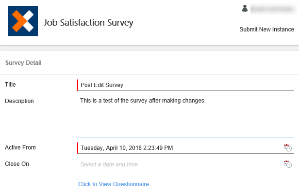 Completing Survey Details