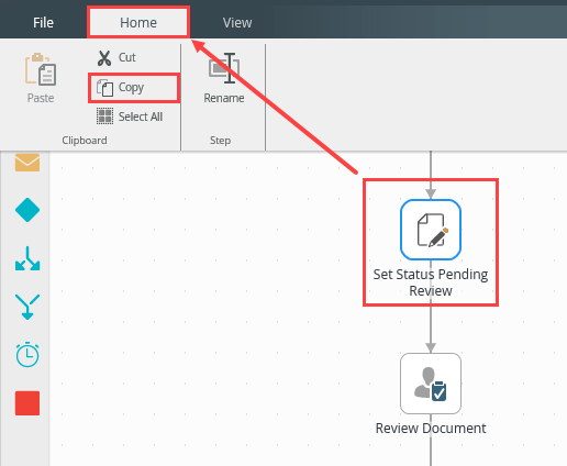 Adding an Update Document Properties Step