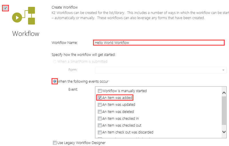 Workflow Selection