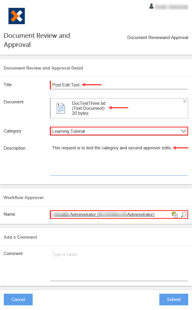 Document Review and Approval Form