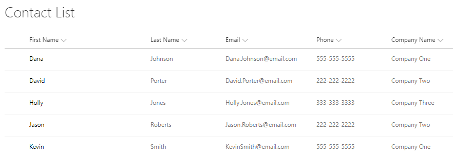 Contact List
