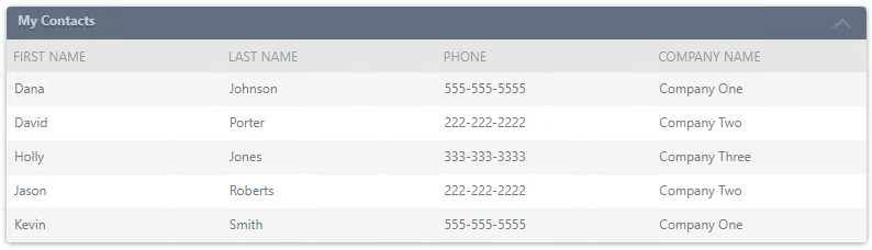 Contact List Form