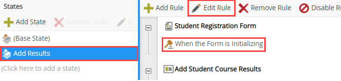 Edit Form Initializing Rule