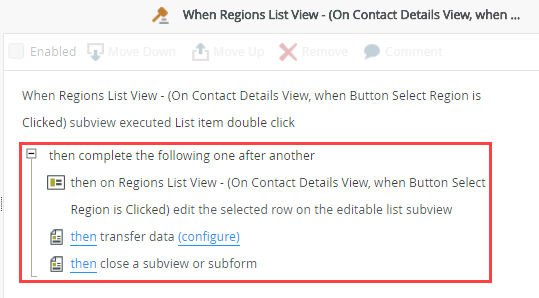 Double Click Rule Actions