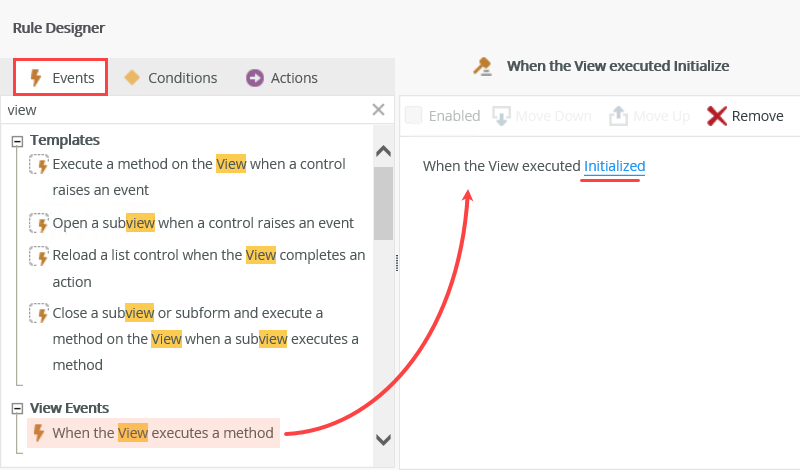 View Executes Method