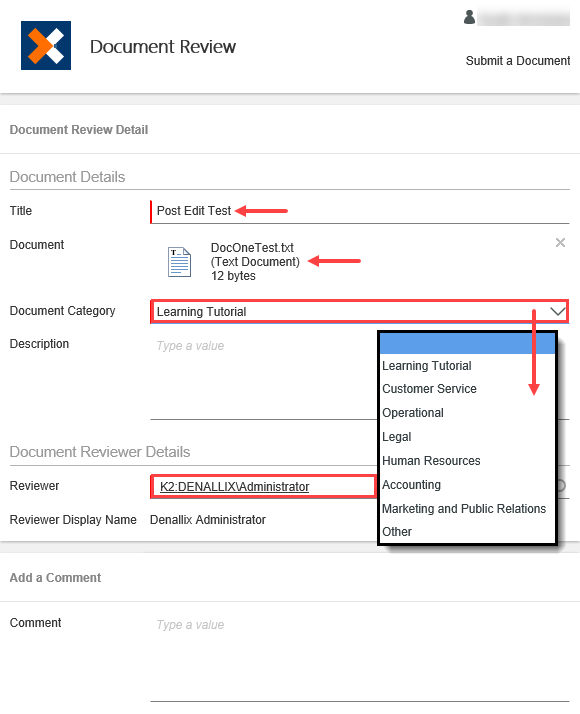 Document Review and Approval Form