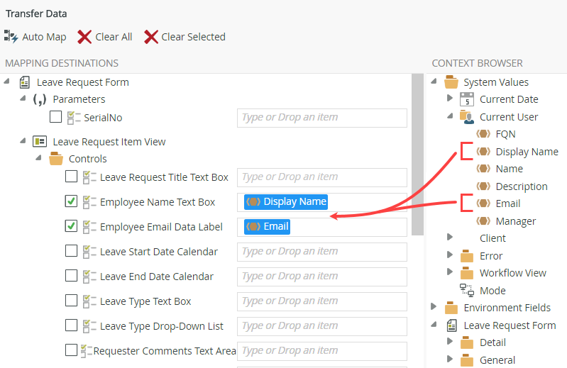 Use System Values for Control Values