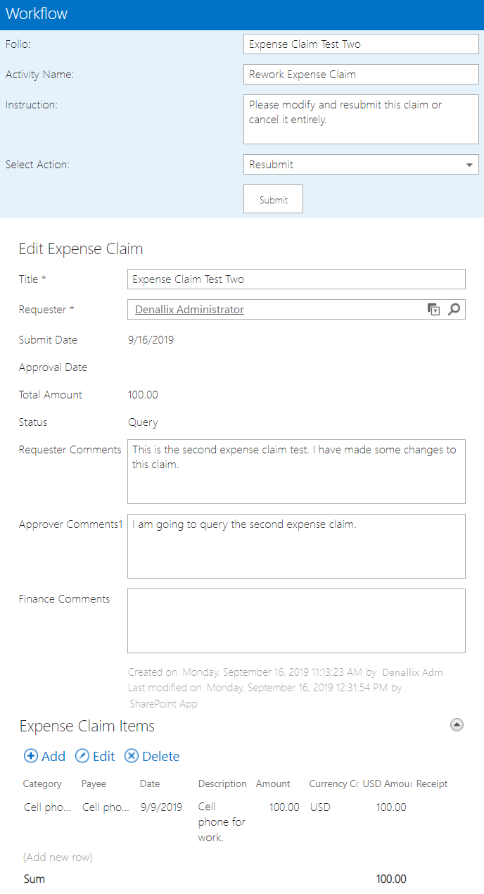 Expense Claim Application Design