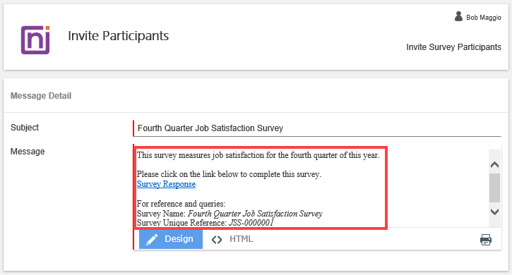 Survey Notification Email
