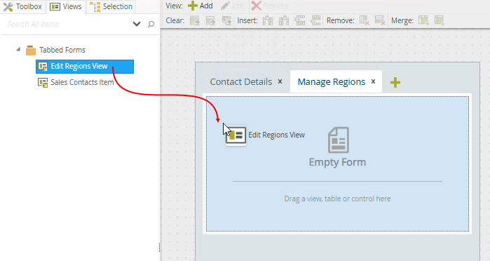 Add Edit View to Canvas