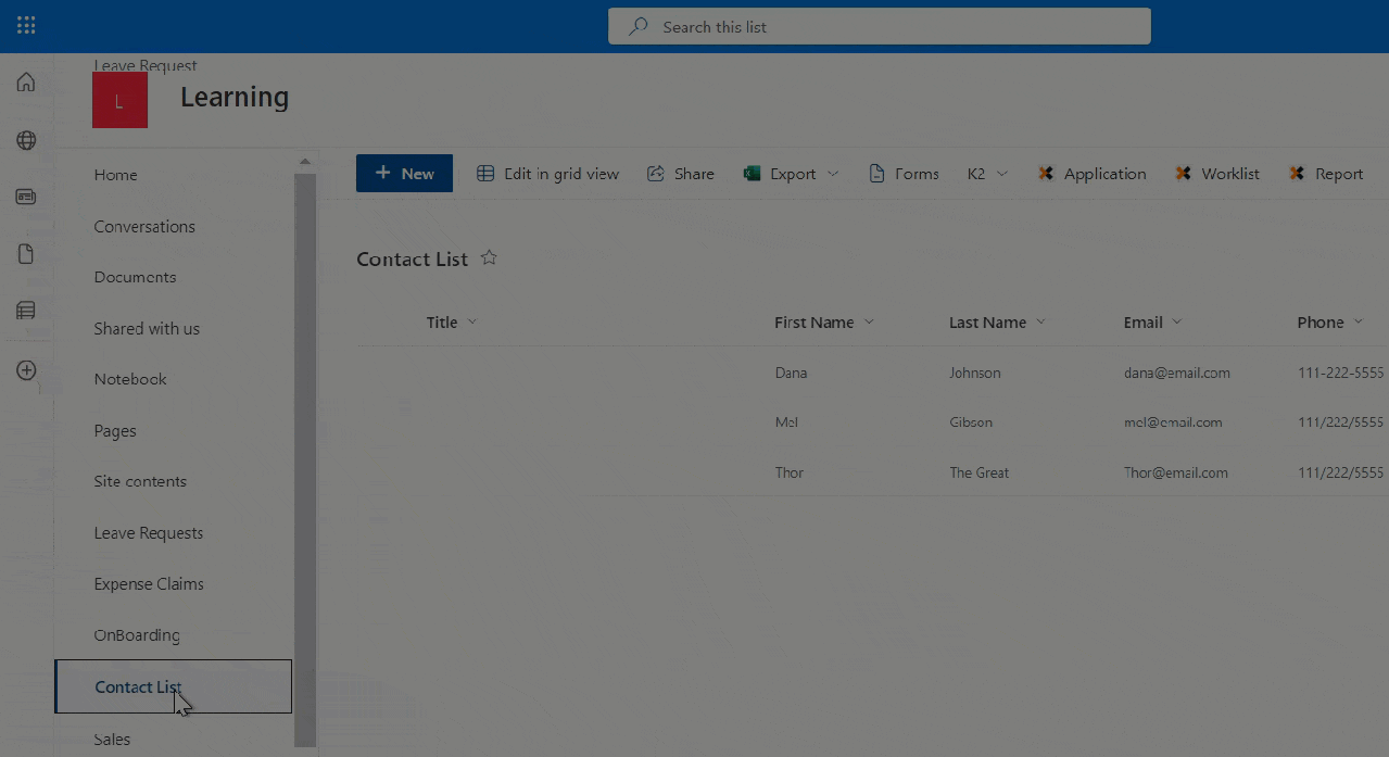 Sharepoint Core2 K2 for SharePoint Overview
