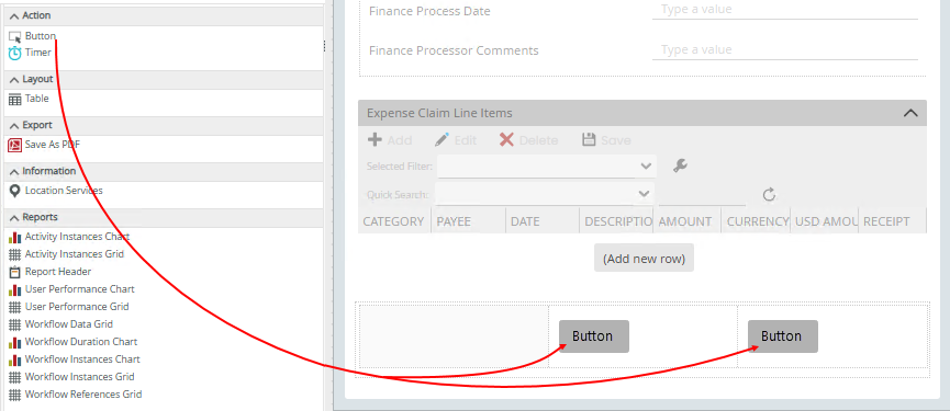 Add Buttons to Layout Table
