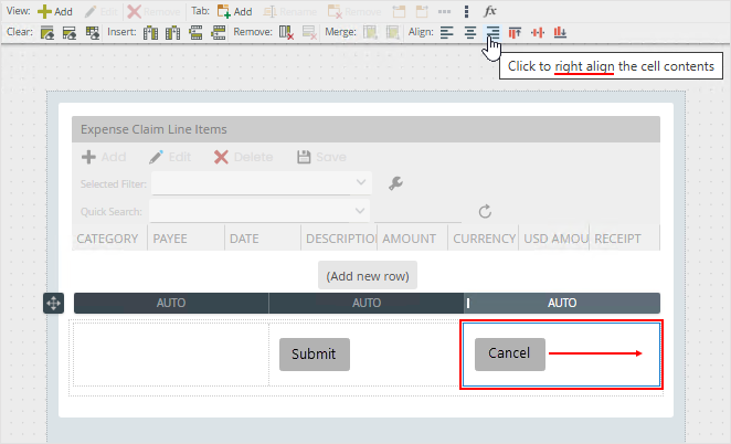 Right-Align Table Cell