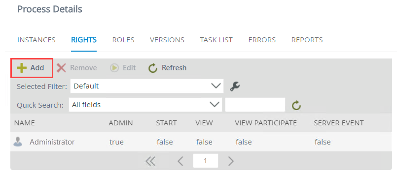 Add User or Group for Workflow Rights