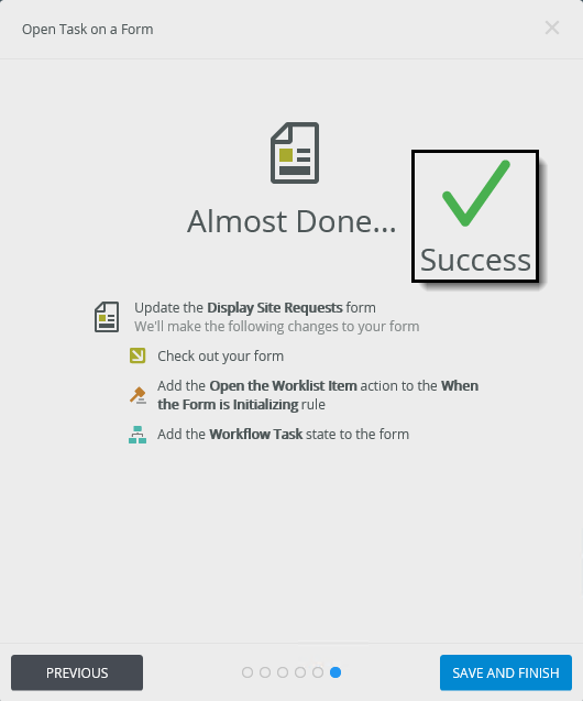Summary Screen for the Task Form Wizard