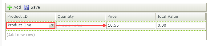 Price Auto Populates