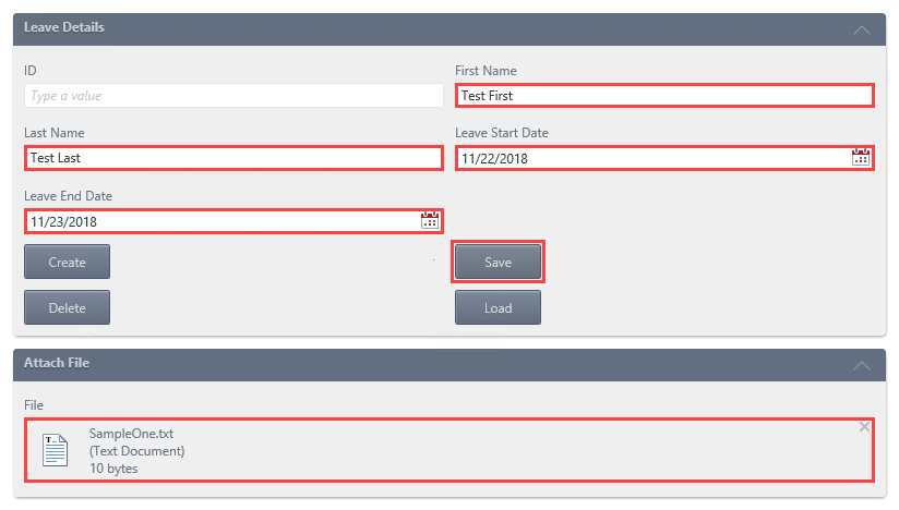 Submit Test Form