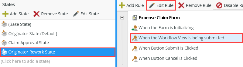 Edit Workflow View Rule