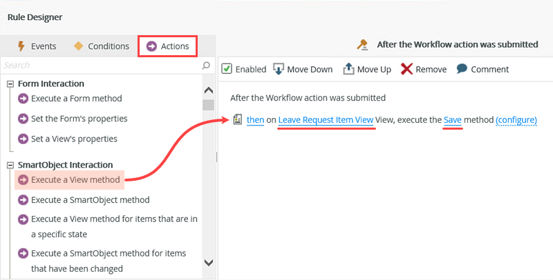 Adding an Execute a View method