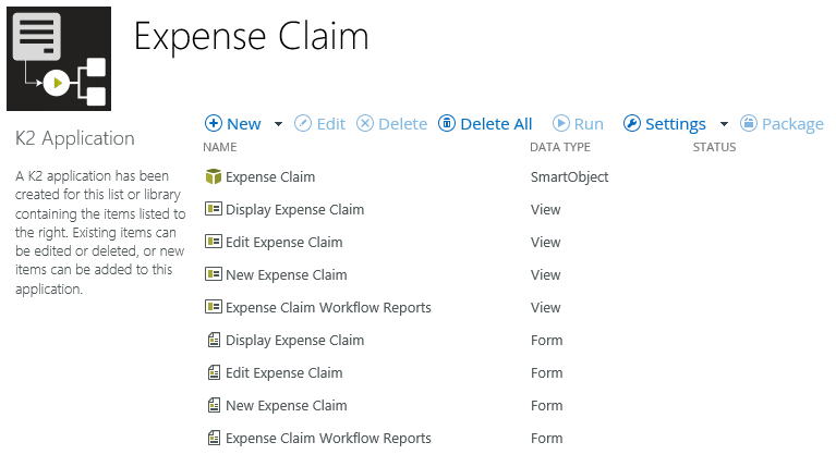 Expense Claim Application Elements