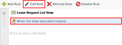 Edit Form Intializing Rule