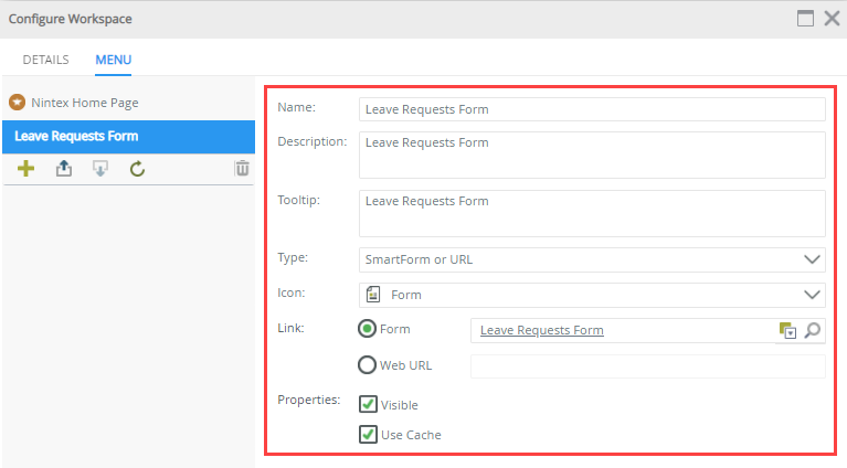 Complete Menu Fields