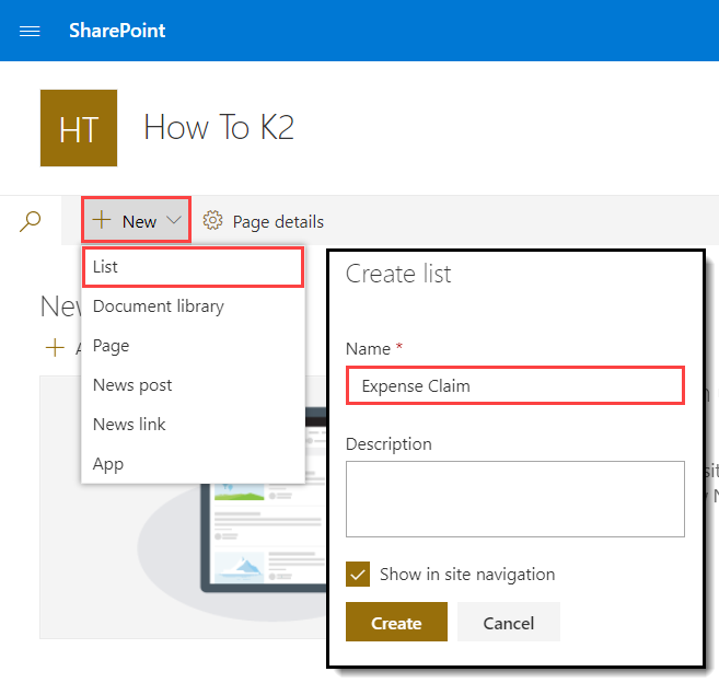 Create Expense Claim List