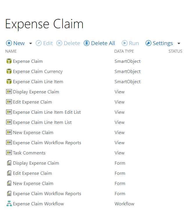 K2 Application Elements Page