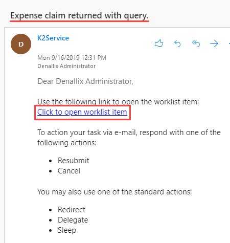 Queried Claim Email