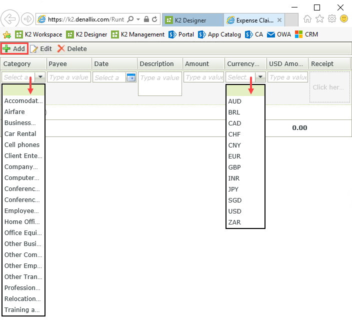 Drop-Down List Values