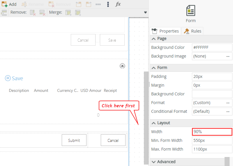 Set Form Width