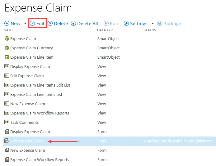 Edit Edit Expense Claim Form