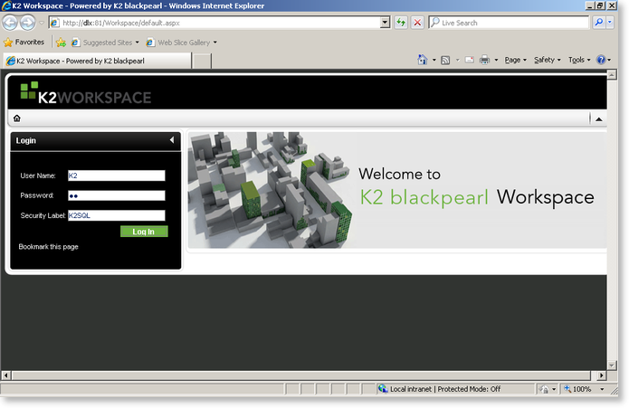 Configure K2 Workspace
