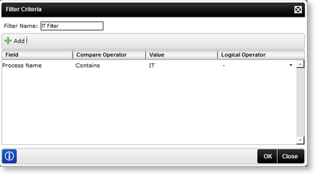 FilterCriteriaItem dialog box