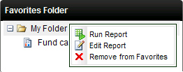 Favorites Report Menu 