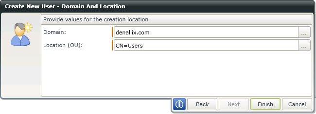 Domain and Location Details Screen