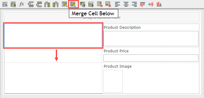 Merge Cell Below