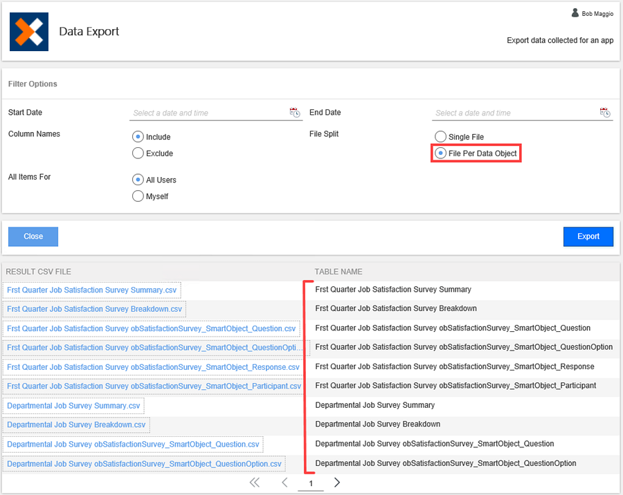 File Per Data Object Reports