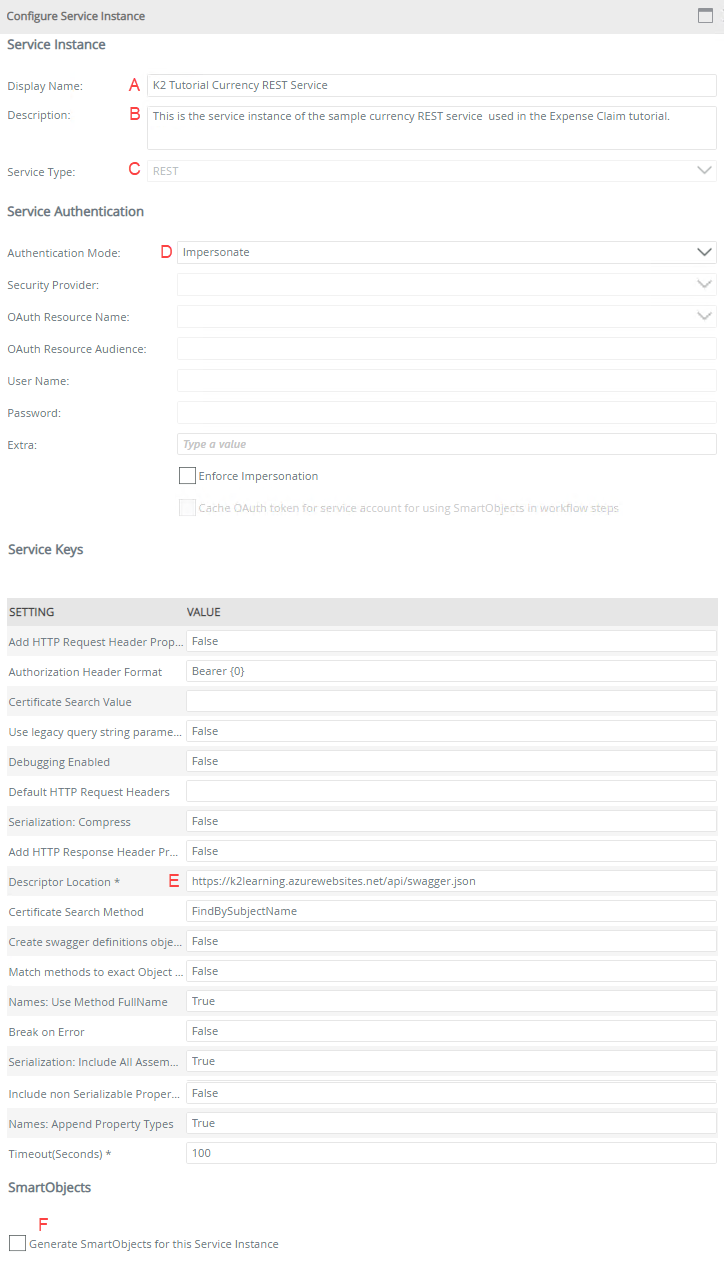 Endpoints Web Service Configuration