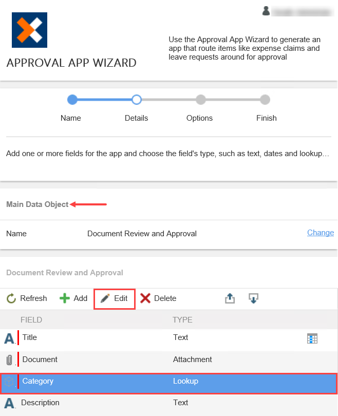 Edit an App Wizard Property
