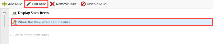 Edit View Initialized Rule