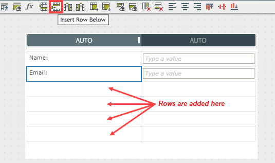 Add Rows to Layout Table