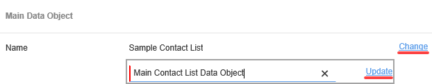 Change Data Object Name