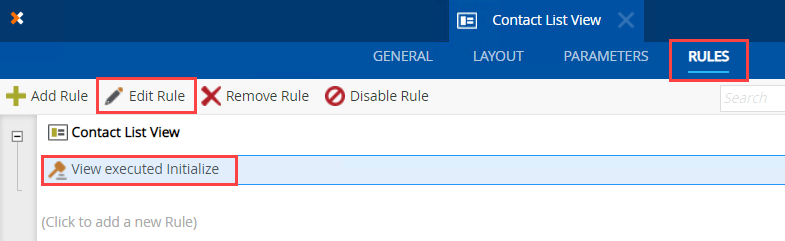 Edit the View Initialize Rule