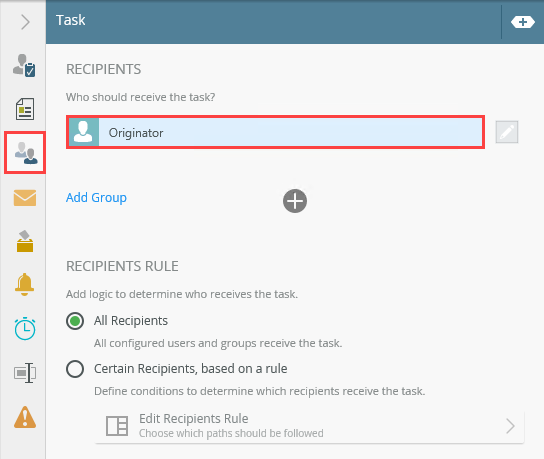 Adding a Task Recipient